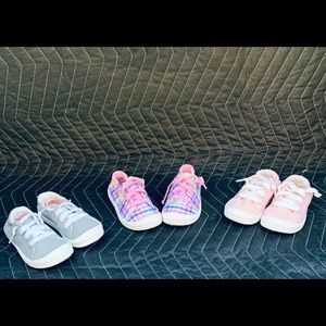 3 pair Toddler girl size 7C tennis shoes